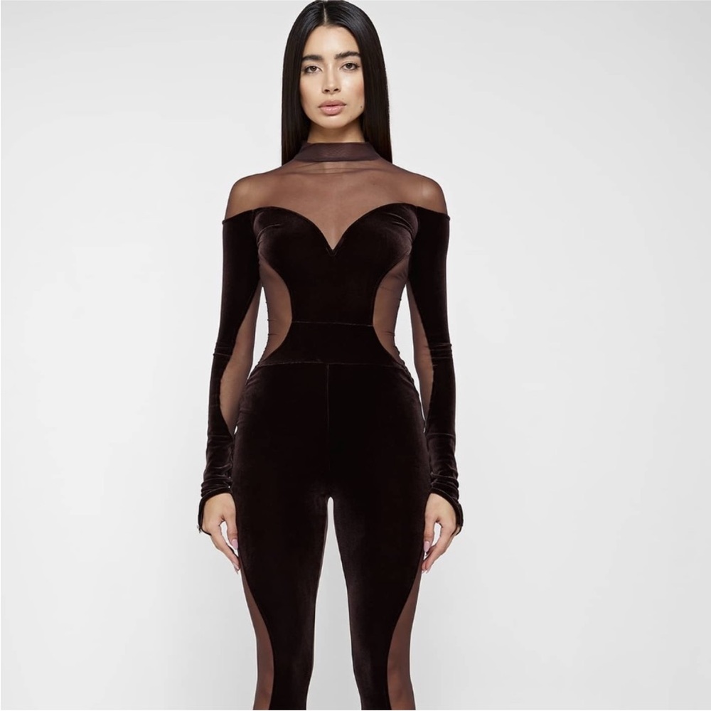 MANIERE DE VOIR | velour velvet jumpsuit